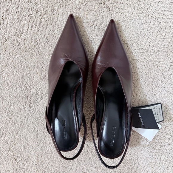 burgundy Slingback Heels Massimo Dutti - Picture 4 of 7